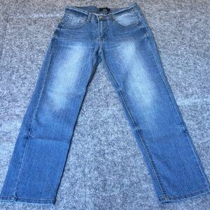Steve's Jeans Cotton Medium Wash Moto Style Stretch Straight Leg Women Size 14